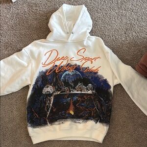 Darc Sport White Hoodie with Wolf Graphic